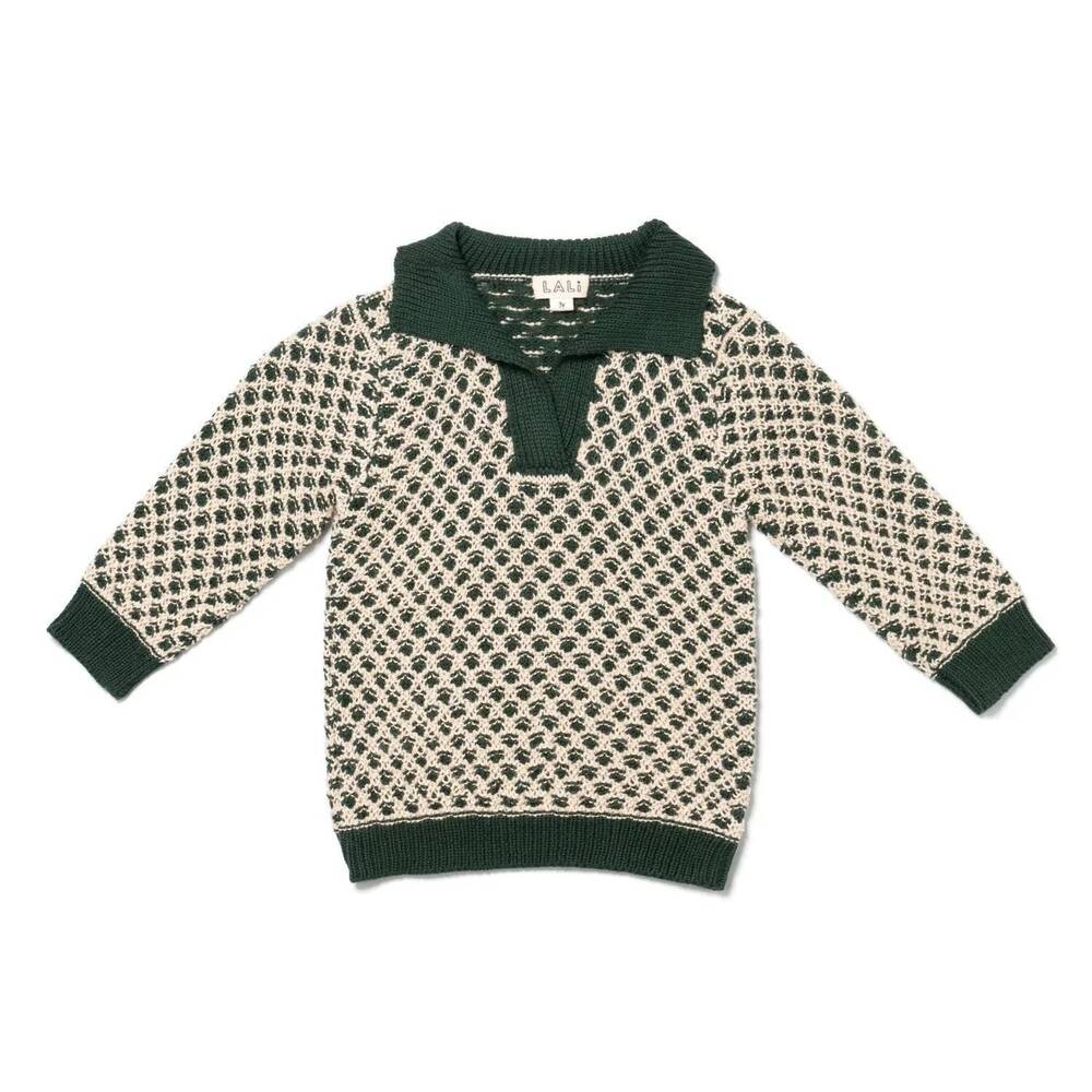 NEW LALI boys' microfiber knit sweater in green